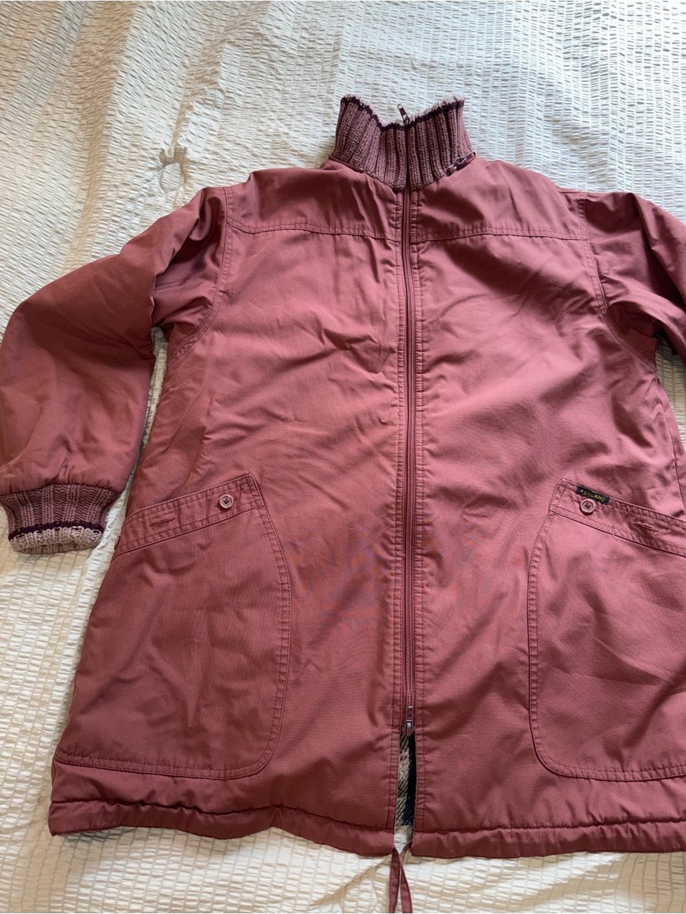 Vintage Plaid Wool Lined Rose Zip-Up Jacket small